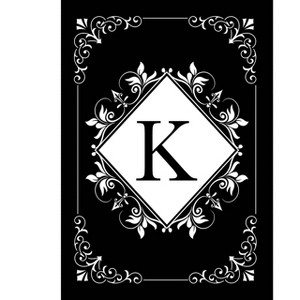 Briarwood Lane Everyday Double Sided Garden Flag 12x18 For Outdoor Black and White Monogram K Garden Flag Flags For Outside - 1 of 4