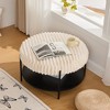 Okak Modern 2-Tier Coffee Table Footstool Ottoman Bench with Open Storage Shelf,Upholstered Storage Ottoman for Living Room,Bedroom - 2 of 4