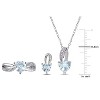 EVERLY JEWELRY |4 1/3 CT TGW Aquamarine and 1/10 CT TDW Diamond Heart-Cut Pendant with Chain Earrings and Ring Set in Sterling Silver - 3 of 4