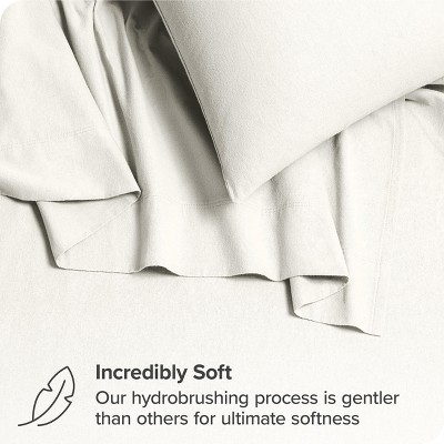 Cream Organic Cotton Flannel Twin Sheet Set with Deep Pockets