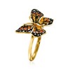 Ross-Simons Italian 18kt Yellow Gold Butterfly Ring With Enamel - 3 of 4