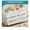 Modern Chest of Drawers Fluted 6 Drawer Dressers Wooden Dresser with Metal Handle for Bedroom Closet Living Room White - 4 of 4