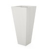 Gulches 13" x 28.5" Outdoor Modern Cast Stone Planter, White - 3 of 4