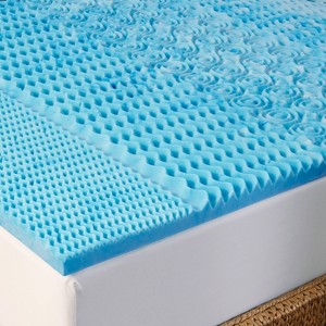 Arctic Sleep Full Cool Gel 1.5" Zone Memory Foam Topper: Woven Fabric, Spot Clean, Fits Up to 12" Mattress - 1 of 4