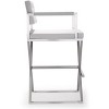 TOV Furniture Director Performance Vegan Leather Stool with Silver Base - 4 of 4