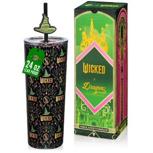 Dragon Glassware x Wicked 24 oz Vacuum Insulated Tumbler with Lid & Straws - Enchanted - 1 of 4