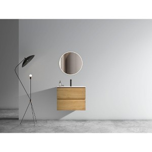 NicBex Floating Bathroom Vanity with Sink and Faucet Holes,Bathroom Sink Vanity with 2 Drawers,Oak/Walnut/White/Gray - 1 of 4