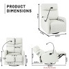 360° Swivel Rocking Recliner Chair, Small PU Manual Recliner with Phone Holder for Nursery, Bedroom or Living Room-3irtyhousy - 4 of 4