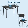 5-Piece Dining Table Set for 4, Wood Kitchen Table with Storage Rack, Upholstered Chairs of 4, Dining Room Set for Small Space, Apartment - 3 of 3