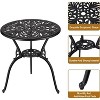 3-Piece Outdoor Bistro Set, Rust-Resistant Cast Aluminum Table and Chairs with Umbrella Hole - 4 of 4