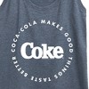 Women's Coca-Cola Coke Makes Things Taste Better Graphic Racerback Tank - Heather Blue - Small - 2 of 4
