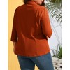 MISSKY Womens Plus Size Casual Blazer Office 3/4 Sleeve Open Front Cardigans Jacket Work Suit with Pockets - 2 of 4