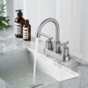 WOWOW 4 in. Centerset Double Handle High Arc Bathroom Faucet with Drain Kit Included - 2 of 4