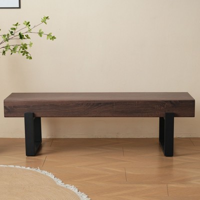 Kumasinova 59" Dining Bench,Farmhouse Kitchen Table Bench,End-of-Bed Bench,Minimalist Entryway Bench with Metal Legs,250lbs Capacity