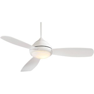 52" Minka Aire Modern Indoor Ceiling Fan with LED Light Remote Control White Opal Glass for Living Room Kitchen Bedroom Family - 1 of 4