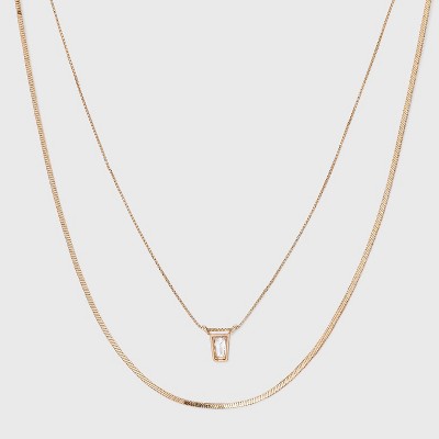 Delicate Layered Necklace - A New Day™ Gold