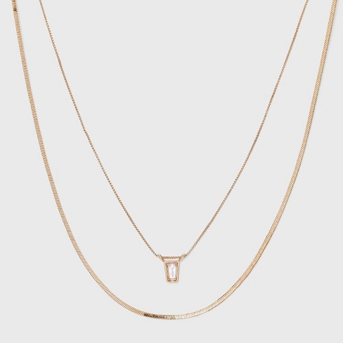 Disc Charm And Chain Layered Necklace - Universal Thread™ Gold : Target