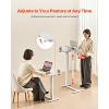 VEVOR Overbed Table, Mobile Bed Side Table with Flip Desktop and 4 Hidden Wheels, Height & Angle Adjustable Rolling Laptop Desk, White - 3 of 4