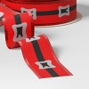30' Christmas Fabric Ribbon Red Santa Belt - Wondershop™ - 3 of 3