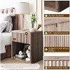Night Stand Set of 2 Farmhouse Fluted Nightstand with Drawer Storage, Mid Century Wood Bedside Table for Bedroom Living Room Sofa Office - 4 of 4