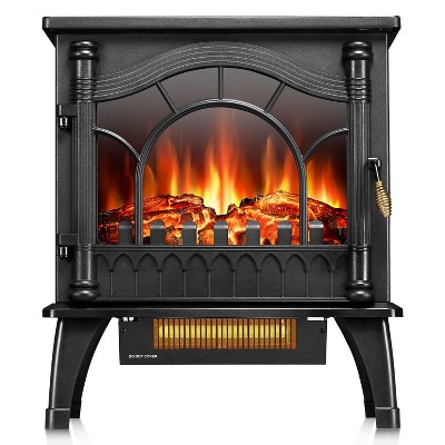R.W.FLAME Electric Fireplace Heater, Infrared Fireplace Heater 1000/1500W, 3D Realistic Flames Effect, ETL Certificated, Adjustable Flame Brightness