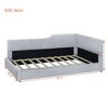 NicBex Twin/Full Size L-Shaped Corduroy Daybed,Upholstered Bed Frame for Bedroom,Living Room,Apartment,Wood Slat Support - 3 of 4