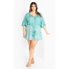 Women's Plus Size Harlow Border Playsuit - aqua sky | CITY CHIC - 2 of 4