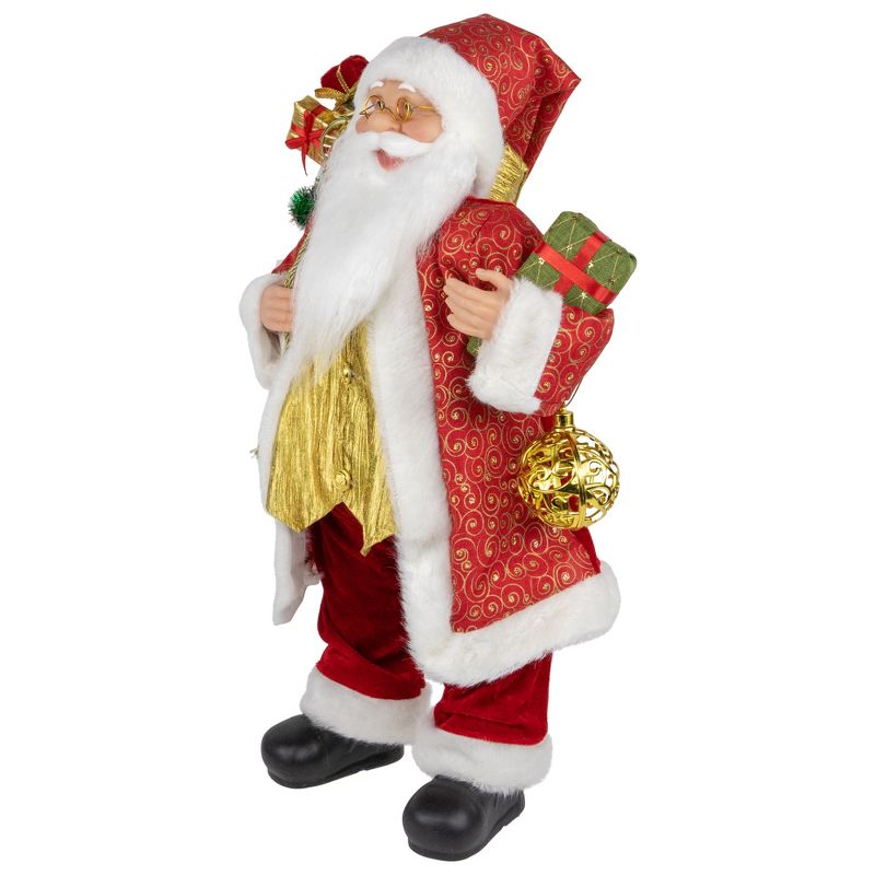 Northlight 24" Red and White Santa with Gift Bag and Presents Christmas Figure, 4 of 6