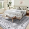 Elegant Persian Flower Chenille Rug, Foldable & Washable, Non-Slip, Kid & Pet Friendly, Lightweight for Versatile Spaces - 3 of 4