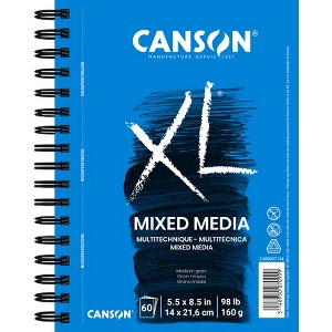 Canson XL Series Mixed Media Pad, Side Wire Binding, 60 Sheet, 5.5x8.5 inch, 1 Count - 1 of 4