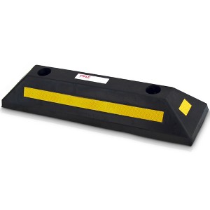 Pyle PCRSTP11 22 Inch Heavy Duty Rubber Car/Truck Vehicle Wheel Guide Stopper Stop Tire Block for Driveways, Parking Lot Spots, and Garages - 1 of 4