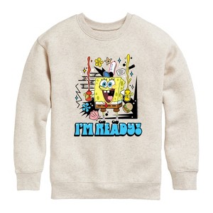 Boys' - SpongeBob SquarePants - I'm Ready Graphic Long Sleeve Fleece Sweatshirt - 1 of 4
