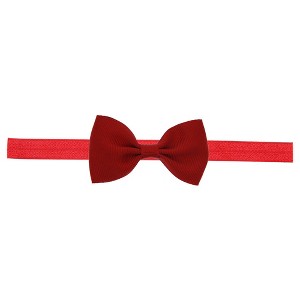 MyKids-Usa Newborn Baby 2 pcs. Small Size Bow Patched Pattern Solid Color Elastic Headband - 1 of 4