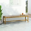 Dexmalle Rustic Patio 3 Seater Bench with Rattan Cushion - 3 of 4