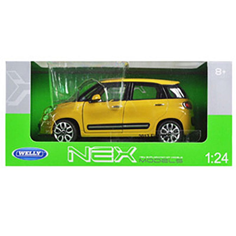 2013 Fiat 500L Yellow 1/24 Diecast Car Model by Welly, 3 of 4