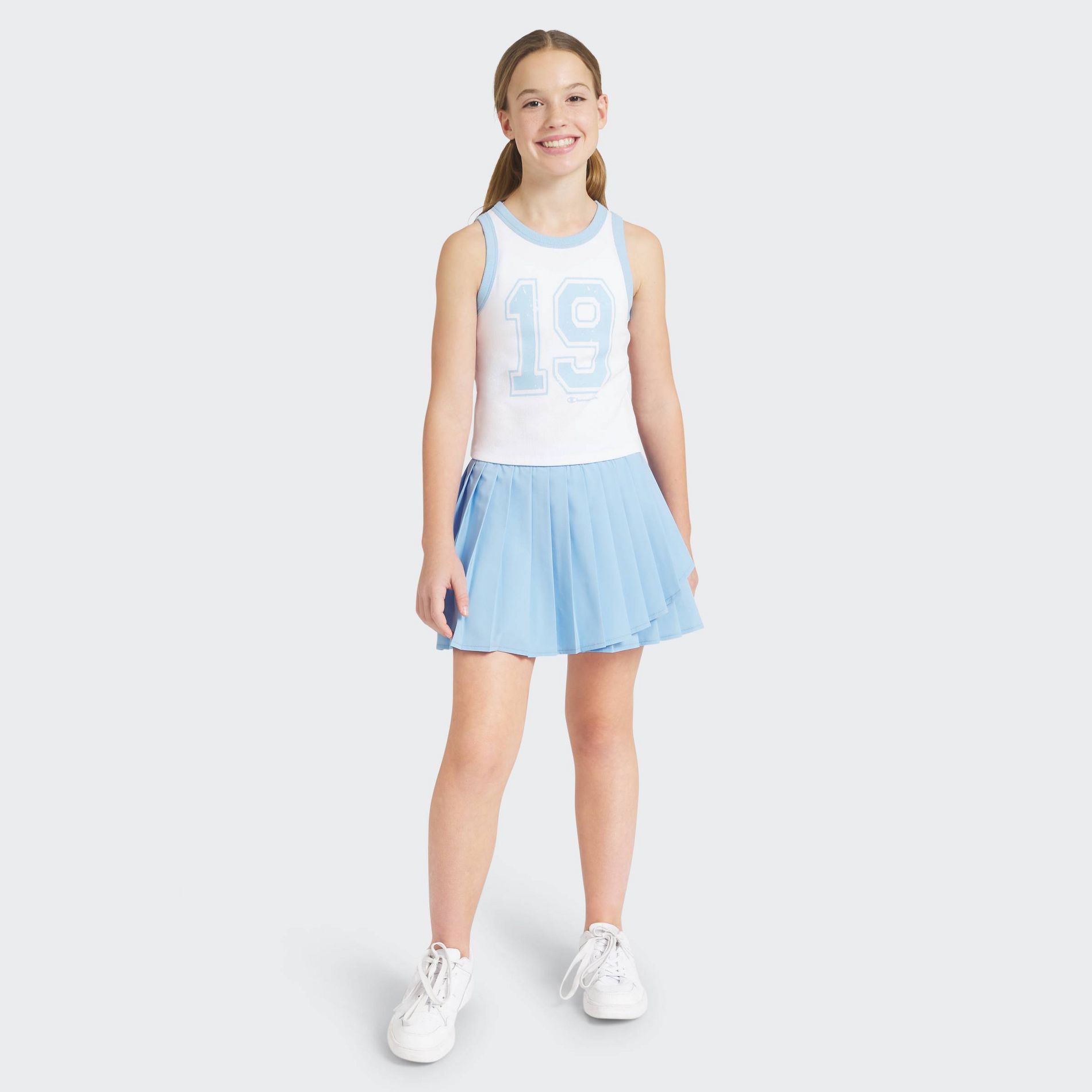 Champion Girls' Graphic High Neck Ribbed Tank Top