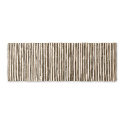 Design Imports Taupe Slim Stripe Cotton Chindi Rug 2Ft 3Inx6Ft