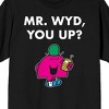Mr. Men And Little Miss Meme Mr. Wyd You Up Crew Neck Short Sleeve Men's Black T-shirt - 2 of 3