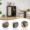 SEVOBAL 47" Sideboard Cabinet Storage Bar Cabinet with Rose Racks Buffet Cabinet for Home Living Room Kitchen Entryway, Black, 15"*27.5"*33.8" - 4 of 4
