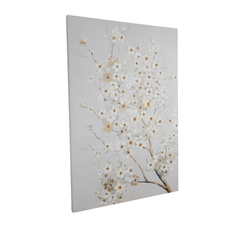 Canvas Floral Branch Wall Decor White - Olivia &#38; May, 2 of 8