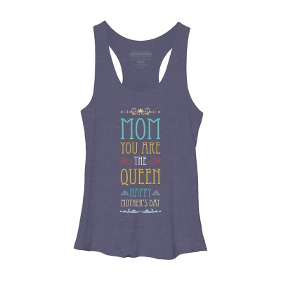 Women's Design By Humans Mother's Day Mom Queen By tmsarts Racerback Tank Top