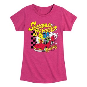 Girls' - Sesame Street - SS Racing Fitted Short Sleeve Graphic T-Shirt - 1 of 4