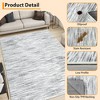 TackView Modern Abstract Area Rug Soft Washable Thin Rug Non Slip Low Pile Floor Carpet, Distressed Striped Rug - 2 of 4