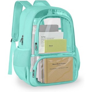 Heavy Duty Backpack, Large Capacity Transparent Bookbag with Reinforced Straps for Security, Travel, and Events - 1 of 4