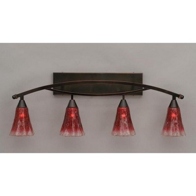 Toltec Lighting Bow 4 - Light Vanity in  Black Copper
