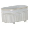 Antique White Metal Trough Planter with Ball Feet - Foreside Home & Garden - 3 of 4