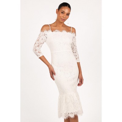 Petal and Pup Lindy Midi Dress - White S