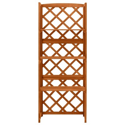 vidaXL Trellis Garden Trellis for Climbing Plants with Shelves Solid Wood Fir - Brown