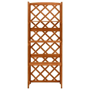 vidaXL Trellis Garden Trellis for Climbing Plants with Shelves Solid Wood Fir - Brown - 1 of 4