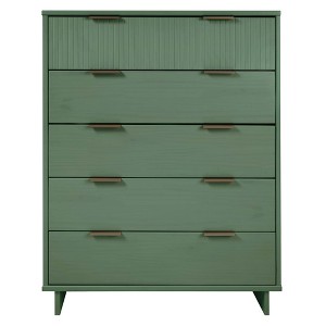 Sapphtopaz Modern Dresser with Drawers Elegant Vertical Textured Closet Organizer with Golden Metal Handles Dressers for Bedroom - 1 of 4